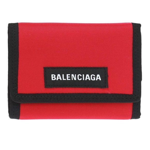 New Balenciaga Explorer Red Polyamide Wallet - Picture 1 of 8